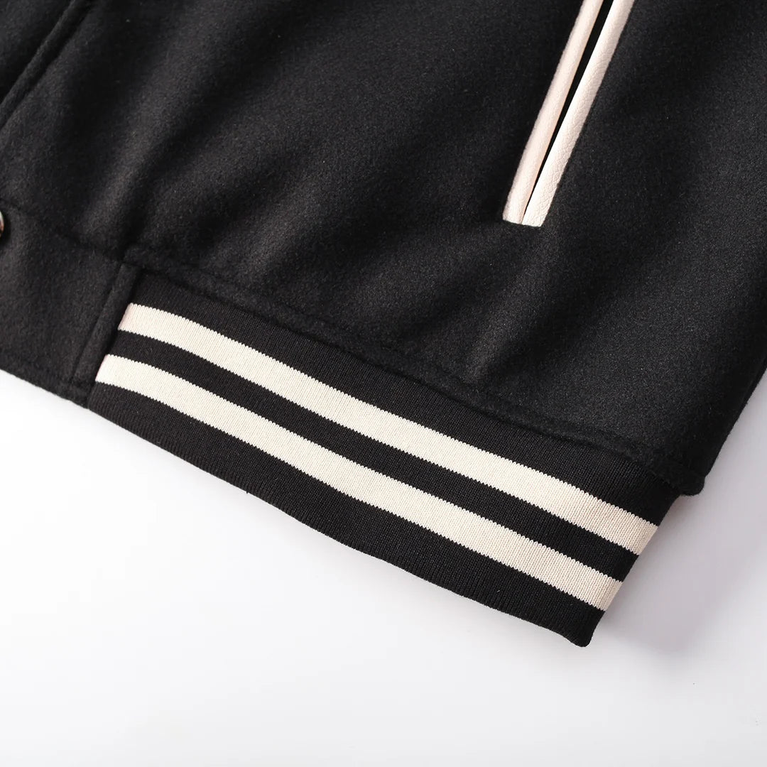 Veste universitaire noire avec logo fer à cheval Chrome Hearts