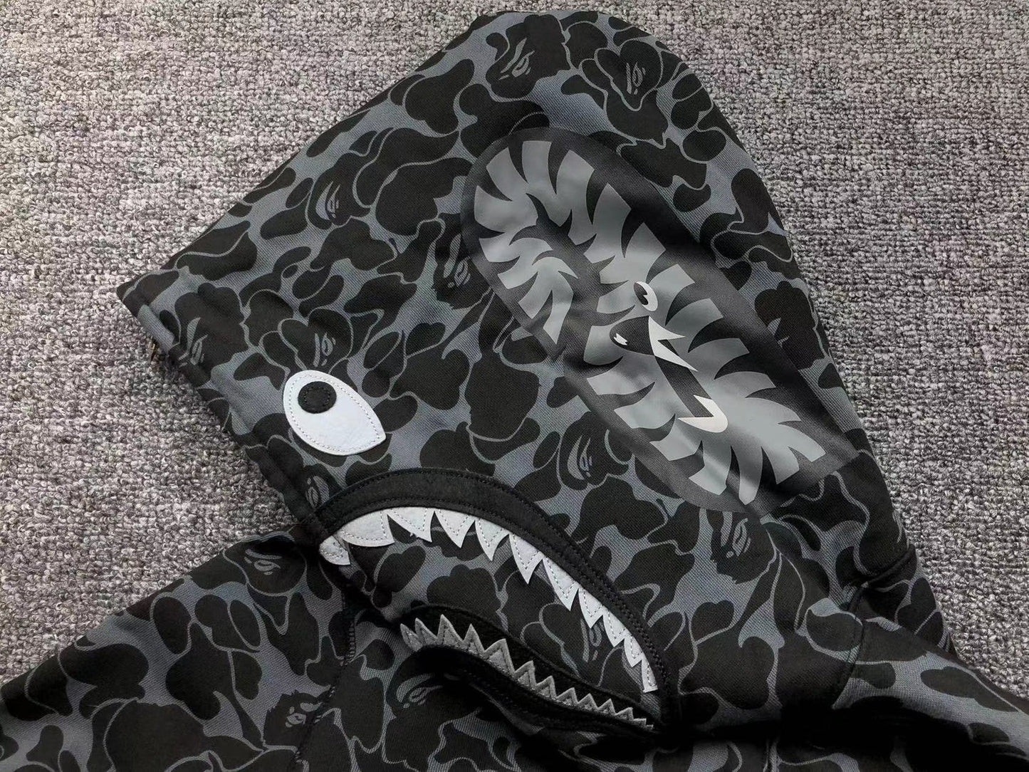 Sweat à capuche entièrement zippé BAPE x DOVER STREET MARKET SPECIAL CAMO SHARK NOIR