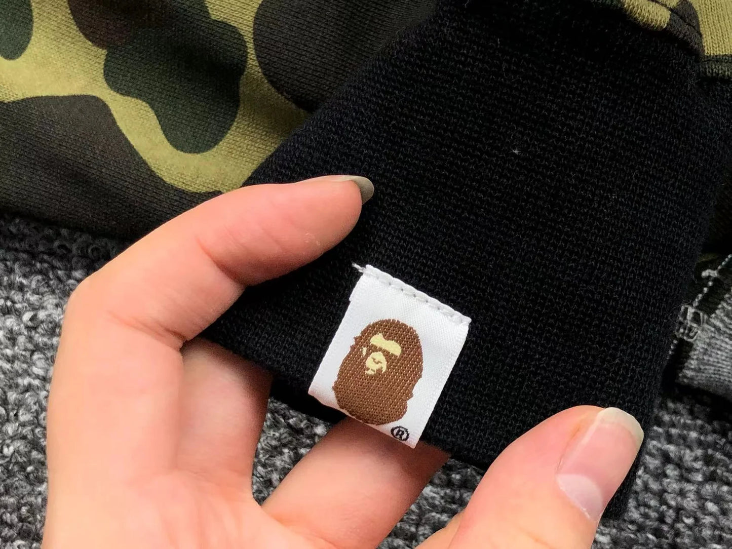 Sweat à capuche entièrement zippé BAPE GREEN CAMO noir