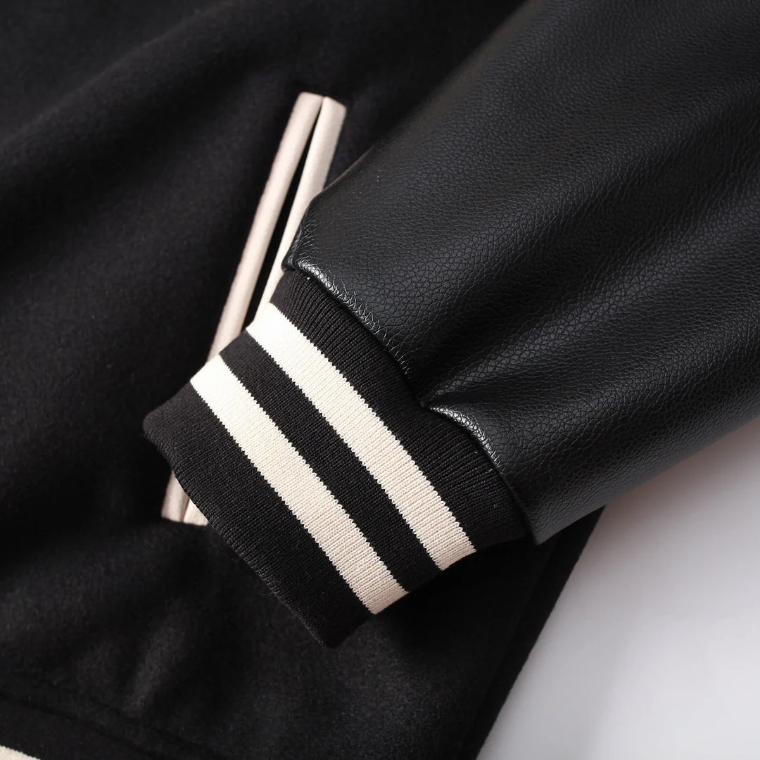Veste universitaire noire avec logo fer à cheval Chrome Hearts