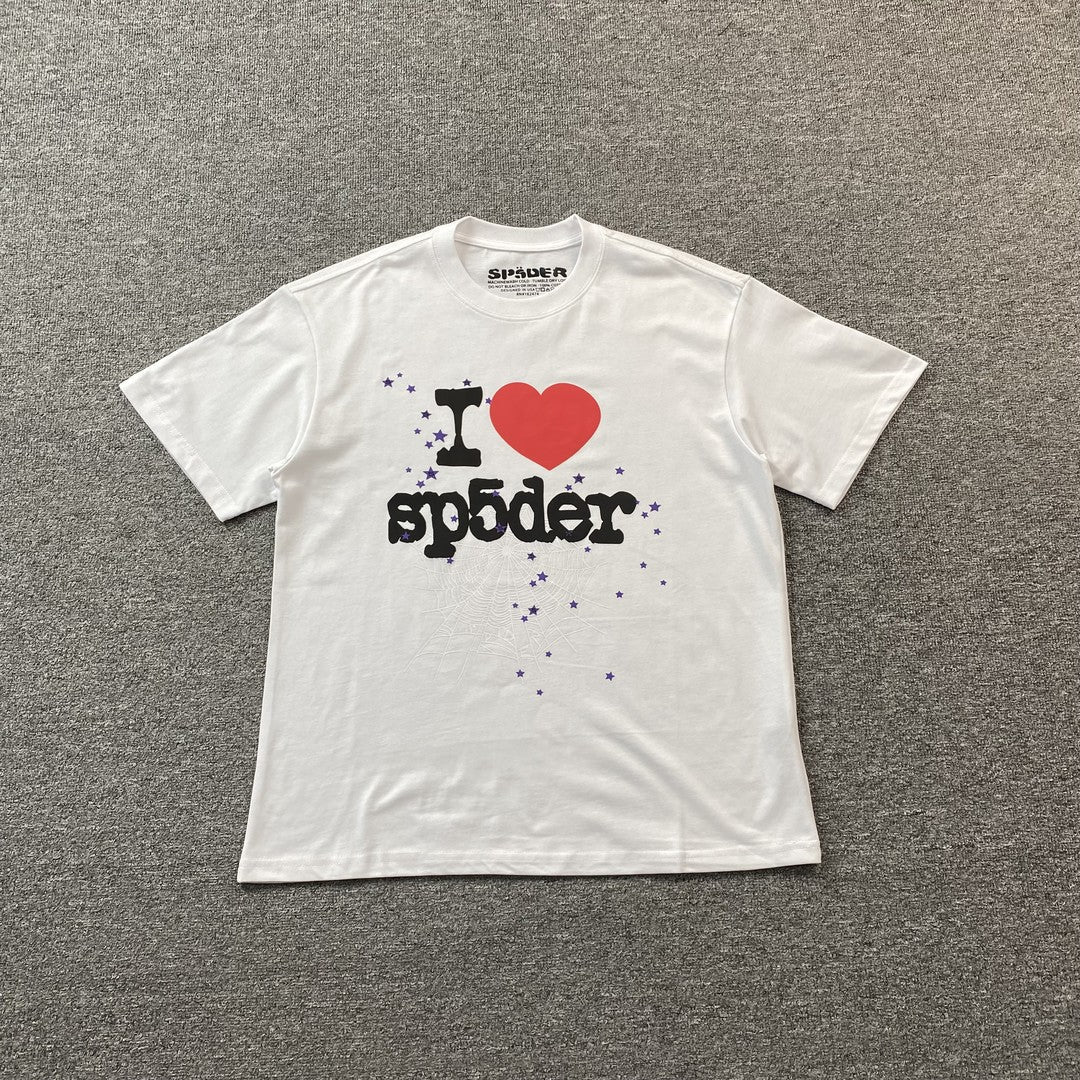 T-shirt SP5DER I HEART SP5DER blanc