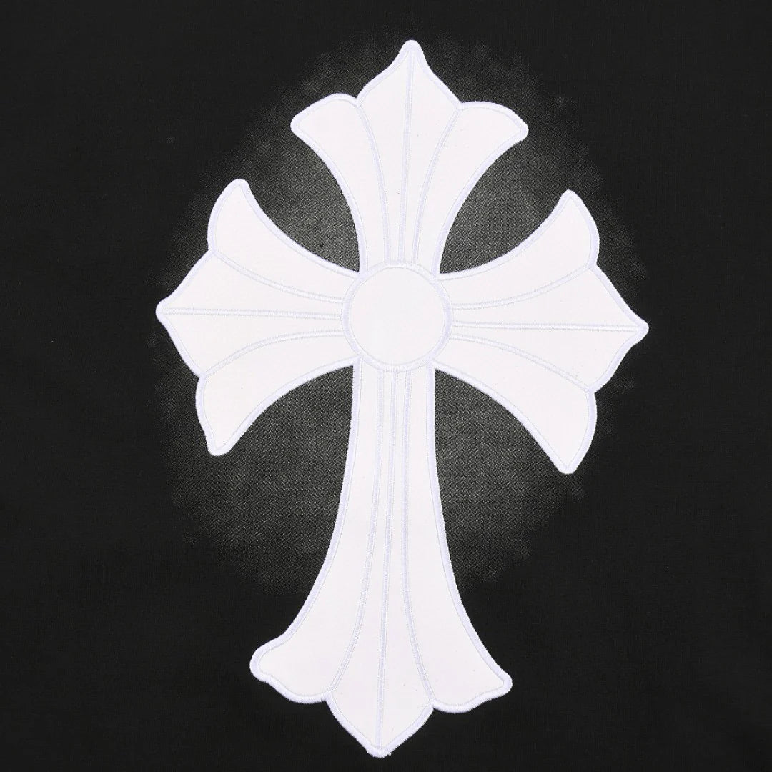 T-SHIRT NOIR CROIX BLANCHE CHROME HEARTS