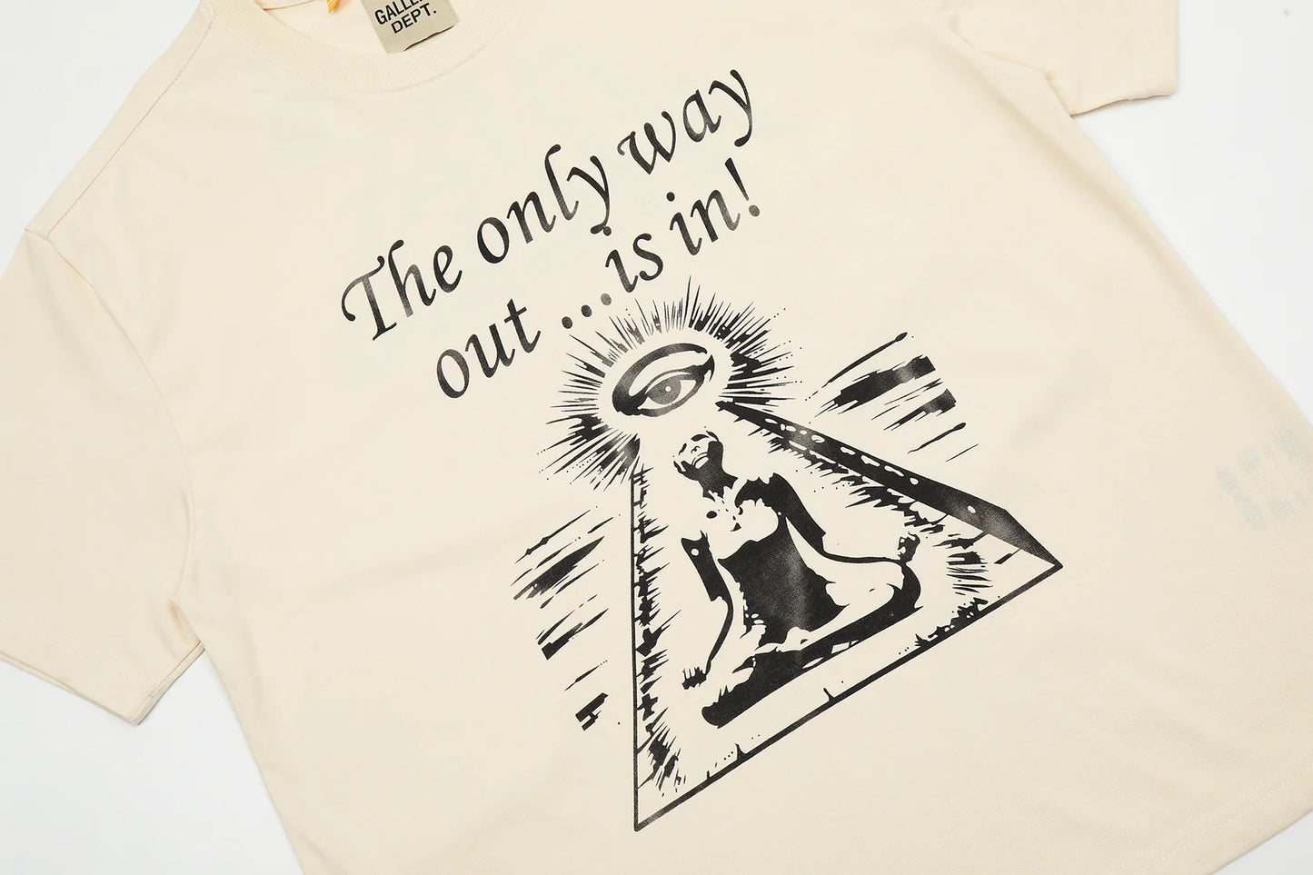 T-shirt BEIGE GALLERY DEPT WORK ONLY WAY OUT