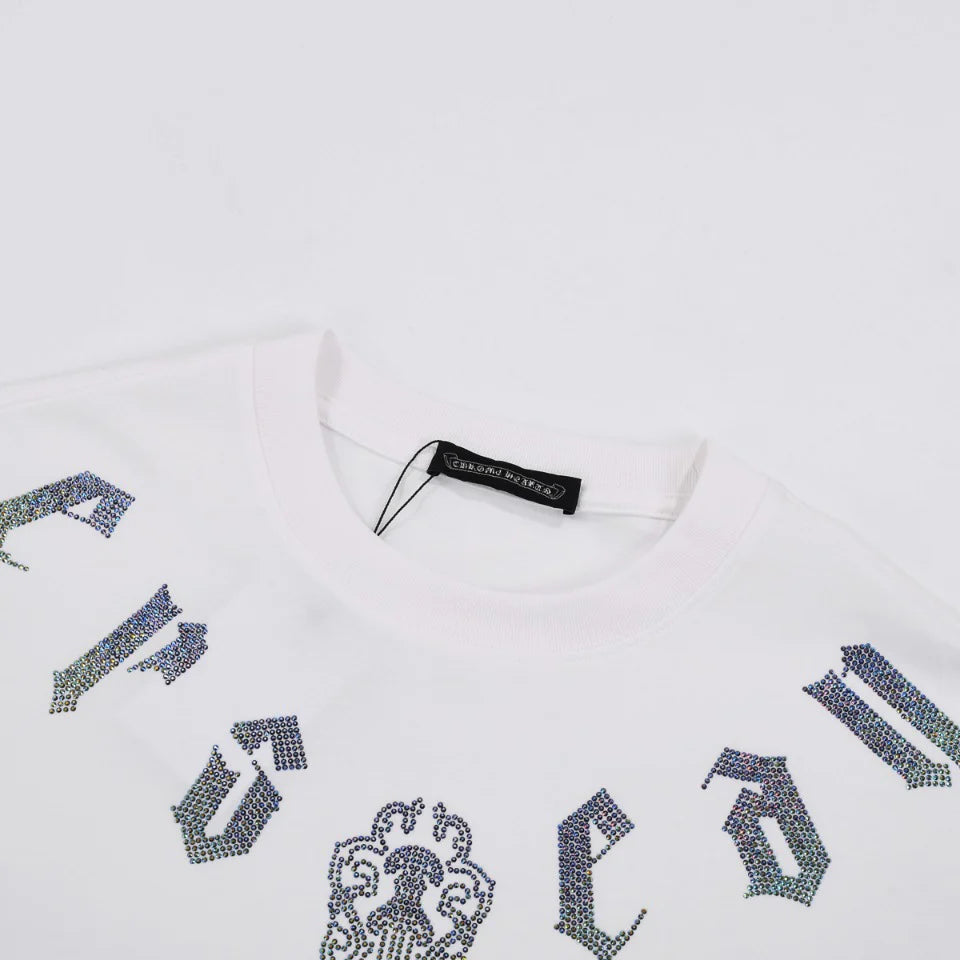 T-SHIRT GRAPHIQUE À PAILLETTES CHROME HEARTS BLANC
