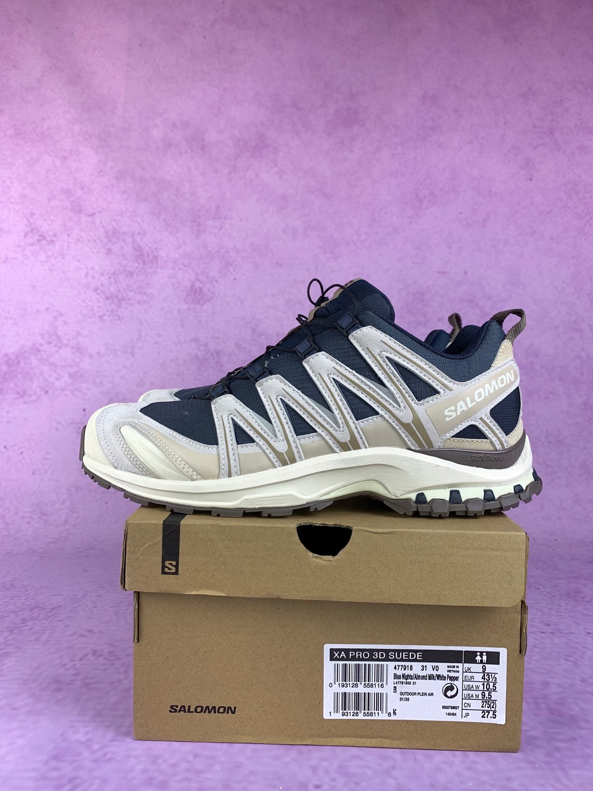 【god】萨洛蒙/salomon XA Pro 3D ADV Suede系列户外越野登山跑步鞋,卡其藏蓝色 477918,3428v size:36-46