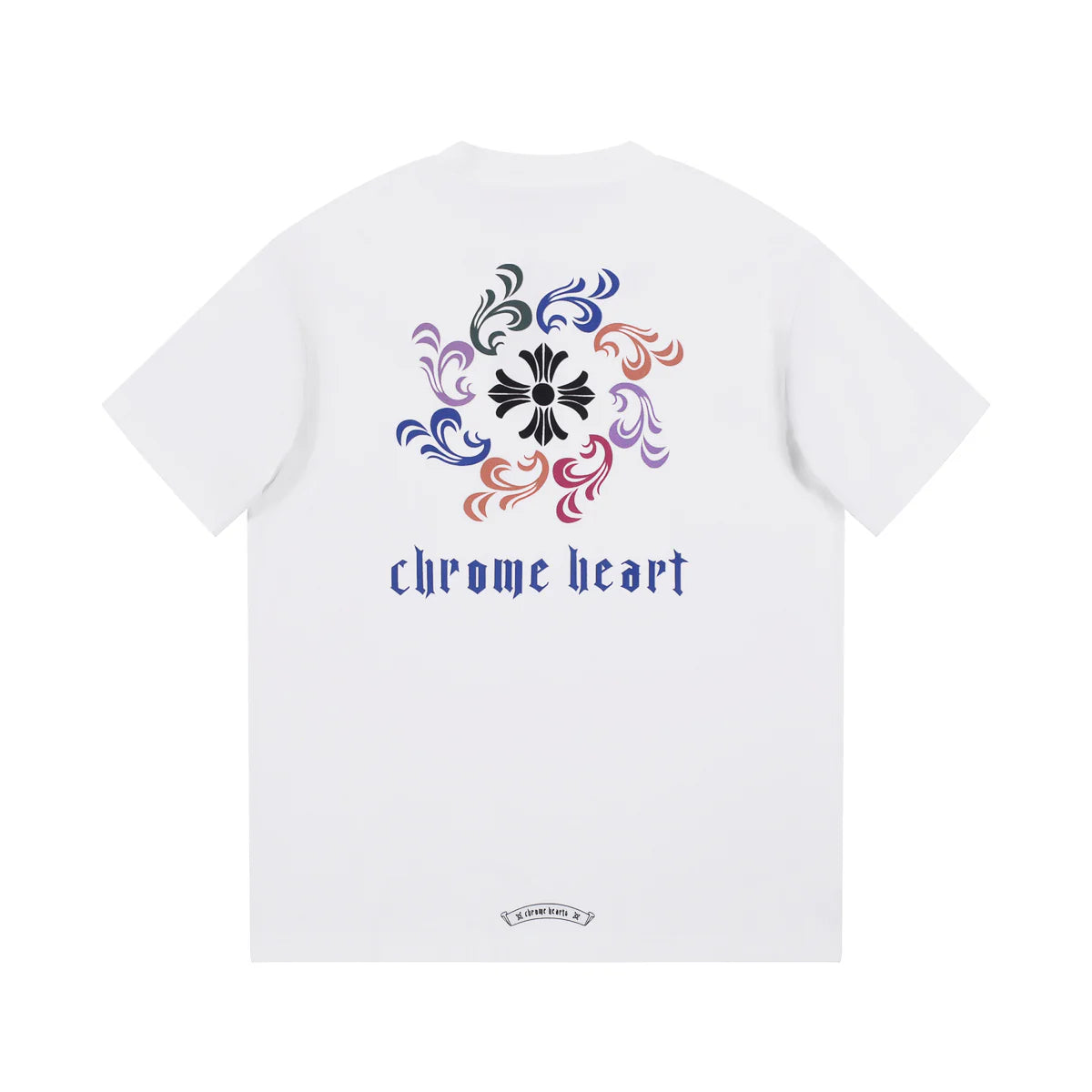 T-SHIRT BLANC À COL AVEC LOGO CHROME HEARTS
