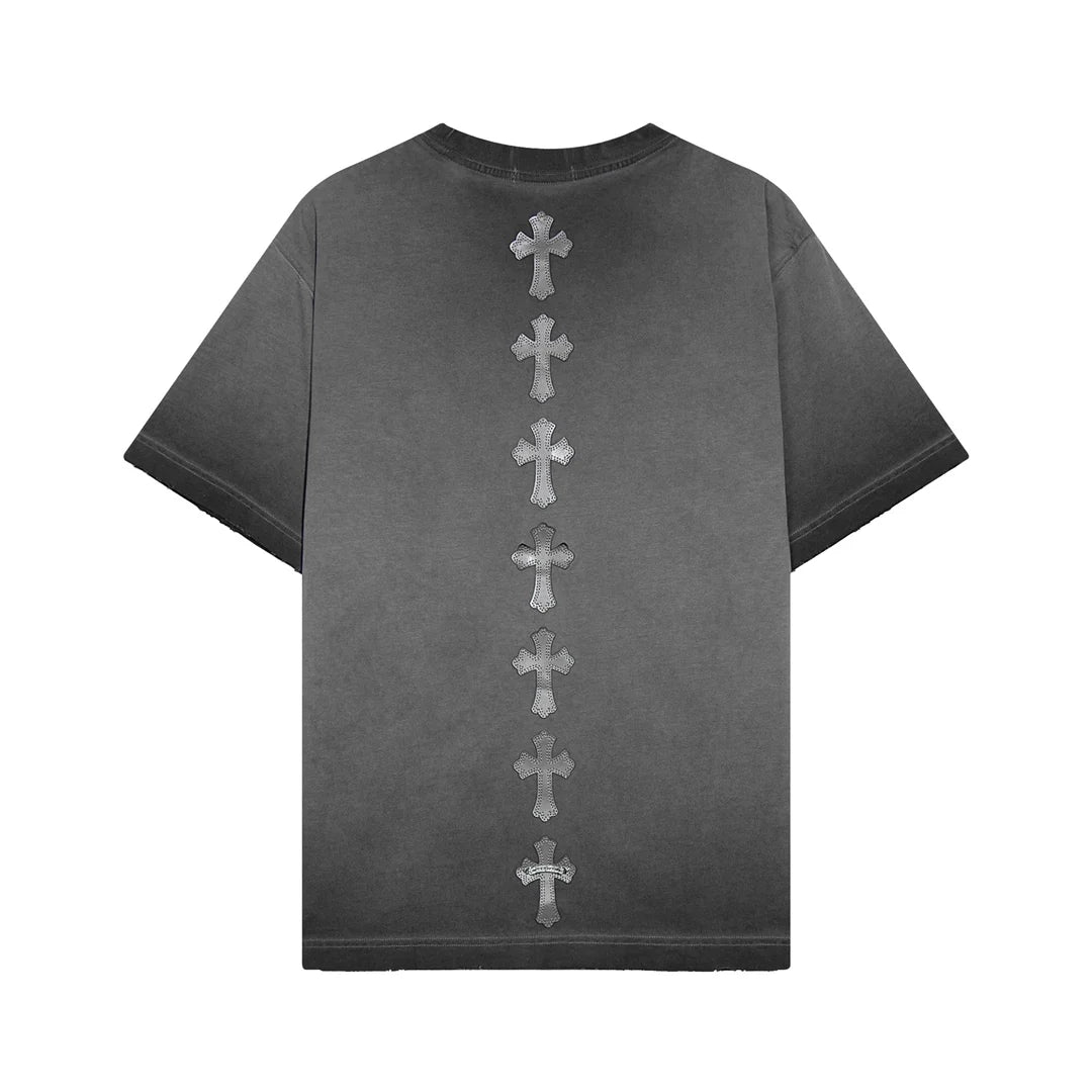 T-SHIRT CHROME HEARTS CROSS PATCH GRIS DÉLAVÉ