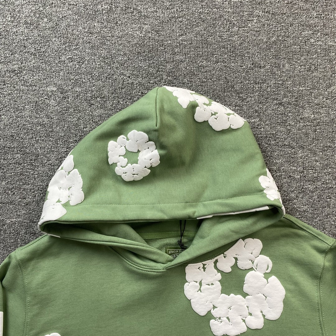 Sweat à capuche Denim Tears vert clair