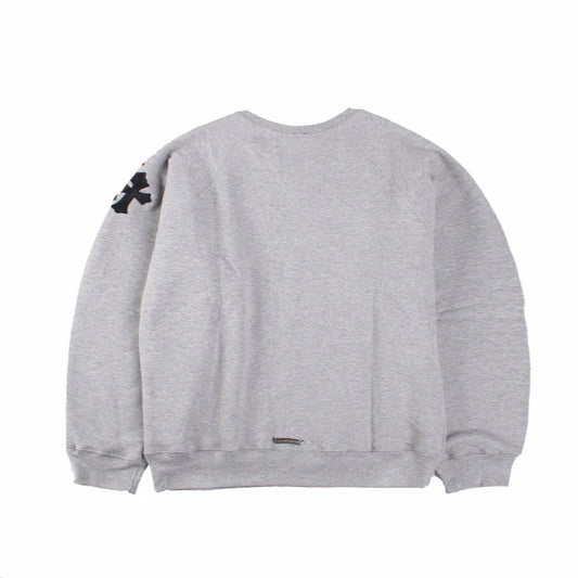 SWEAT-SHIRT CHROME HEARTS CROSS PATCH GRIS