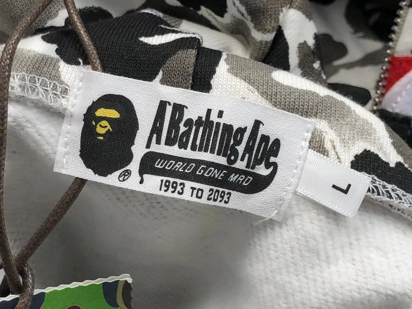 Sweat à capuche zippé intégral BAPE ABC CAMO SHARK GRIS