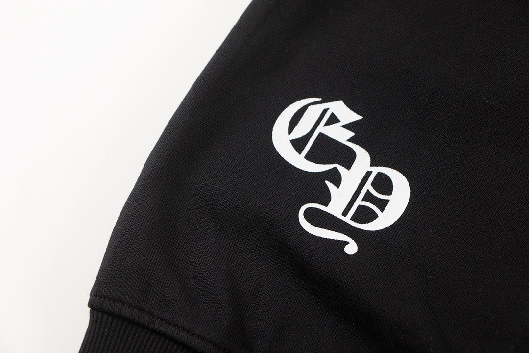 Sweat-shirt noir avec logo fer à cheval et croix colorée CHROME HEARTS