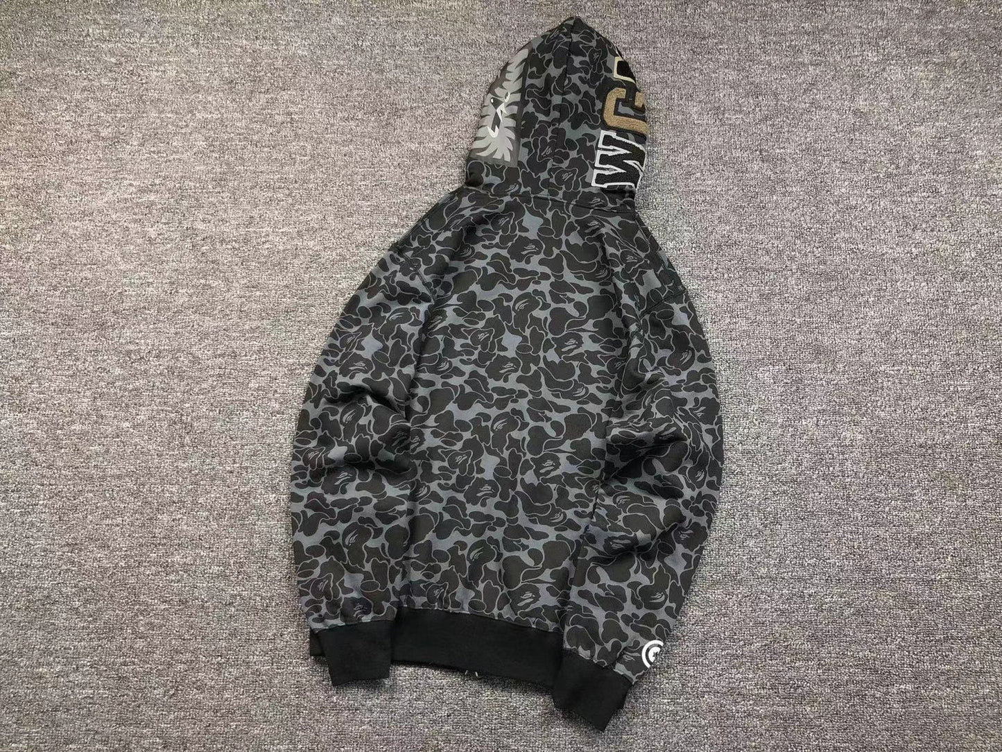 Sweat à capuche entièrement zippé BAPE x DOVER STREET MARKET SPECIAL CAMO SHARK NOIR