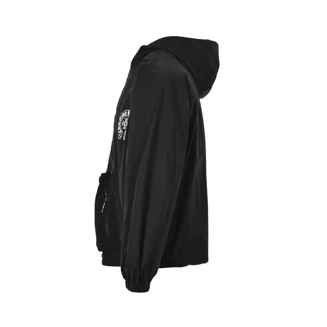 Sweat à capuche zippé asymétrique Chrome Hearts noir