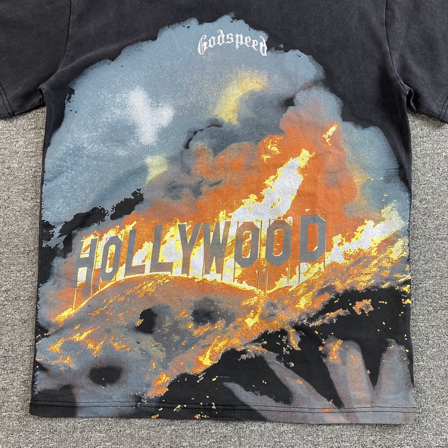 T-SHIRT GODSPEED HOLLYWEIRD NOIR DÉLAVÉ