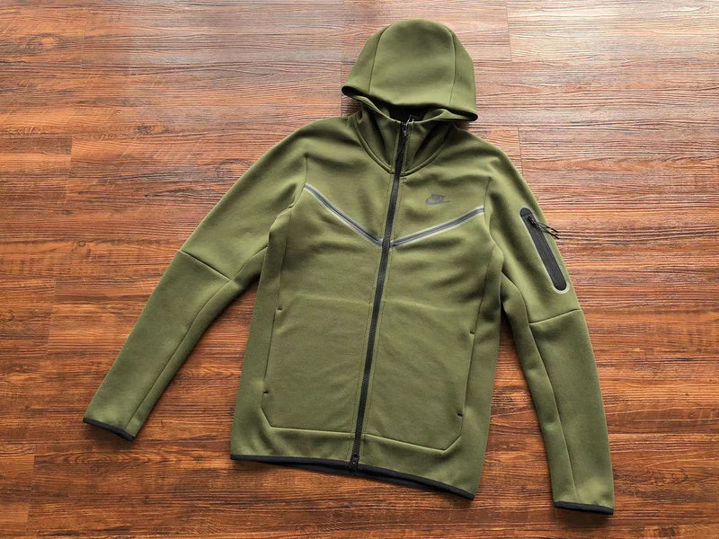 Sweat à capuche Nike Tech Fleece x Vert olive