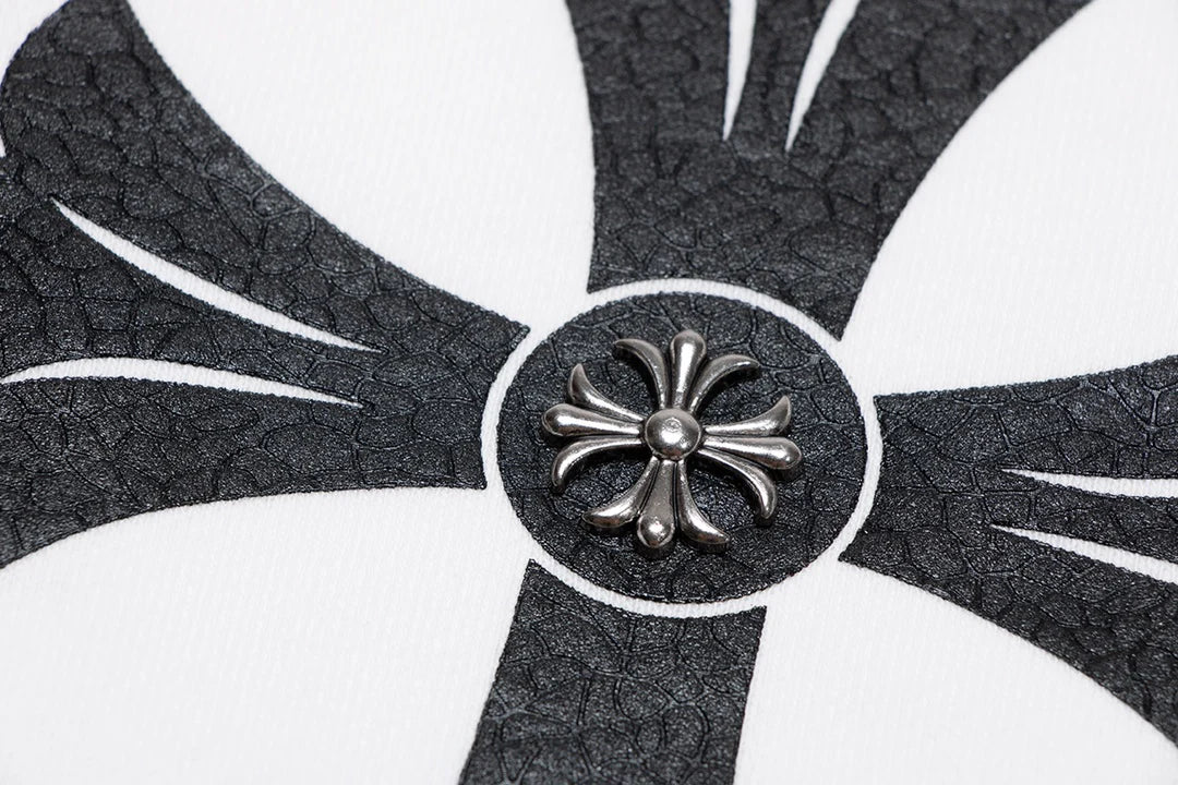 SWEAT-SHIRT CHROME HEARTS BLACK CROSS BLANC