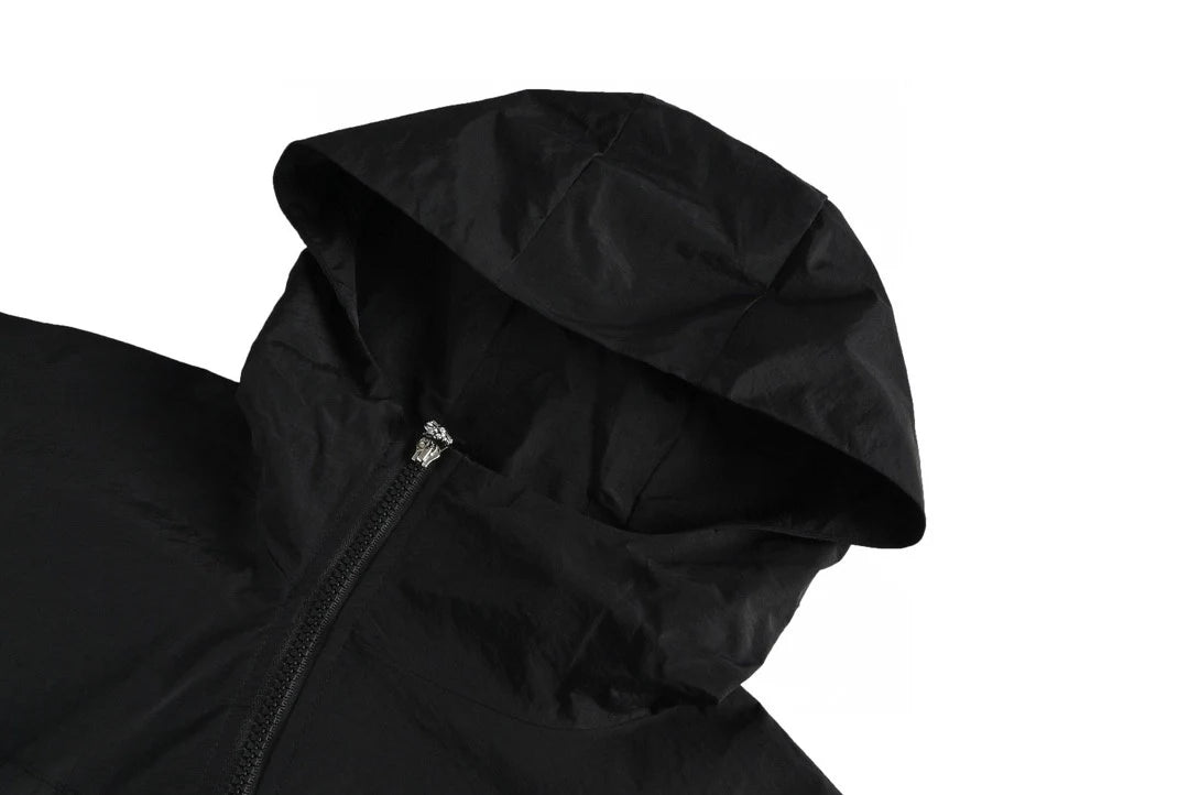 Sweat à capuche zippé asymétrique Chrome Hearts noir