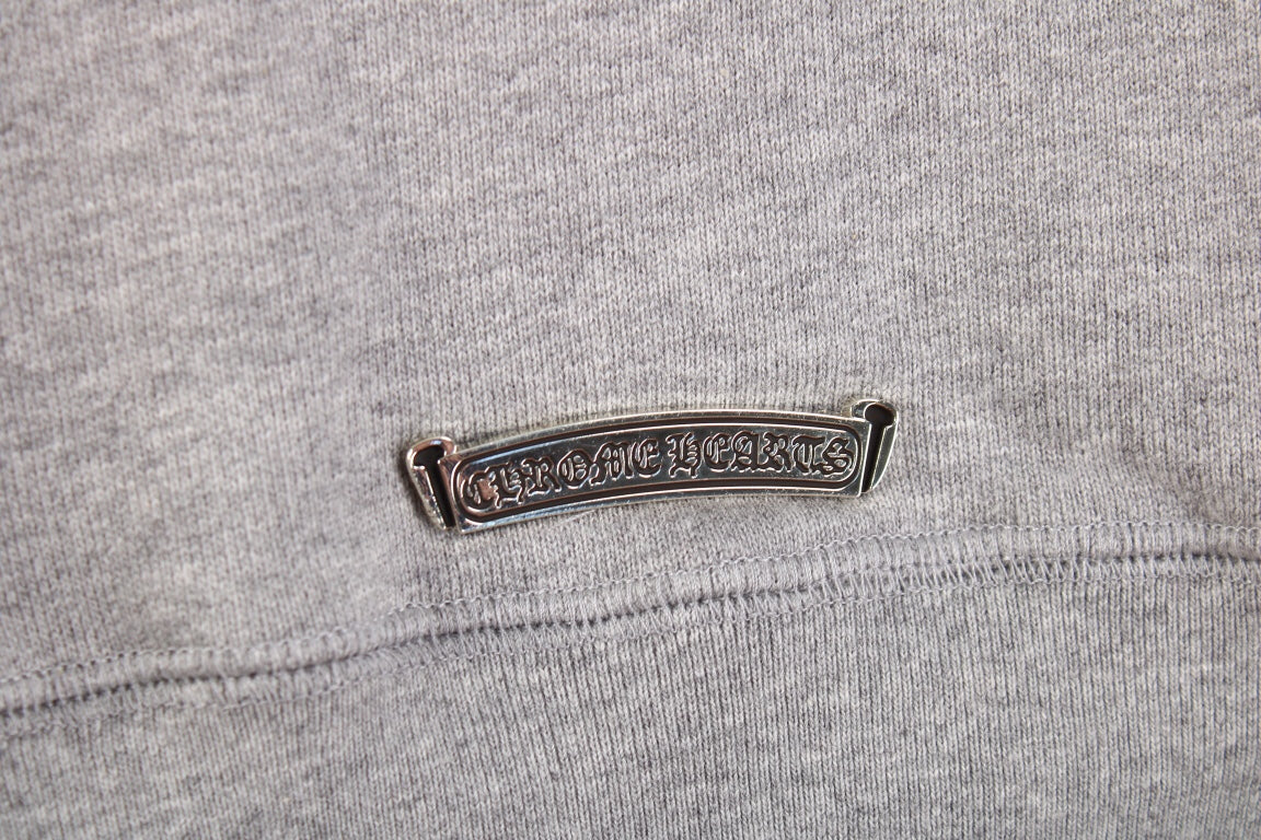 SWEAT-SHIRT CHROME HEARTS CROSS PATCH GRIS