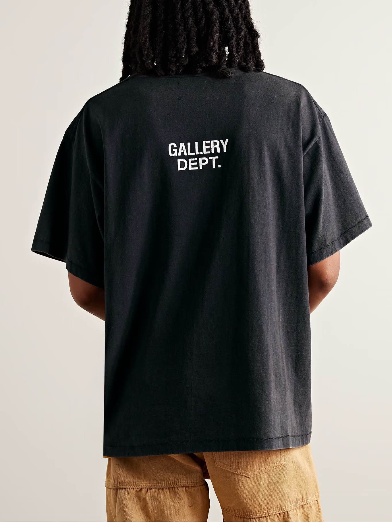 T SHIRT NOIR GALLERY DEPT DISTRESSED ATK