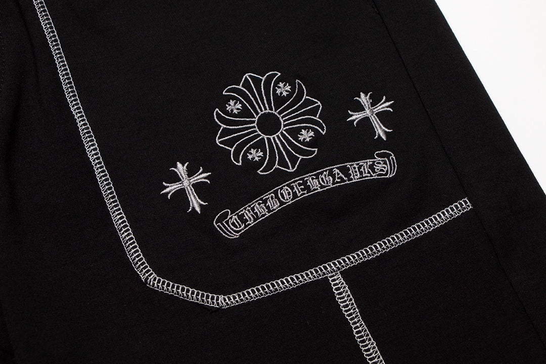 SHORT BRODERIE BLANC CHROME HEARTS NOIR