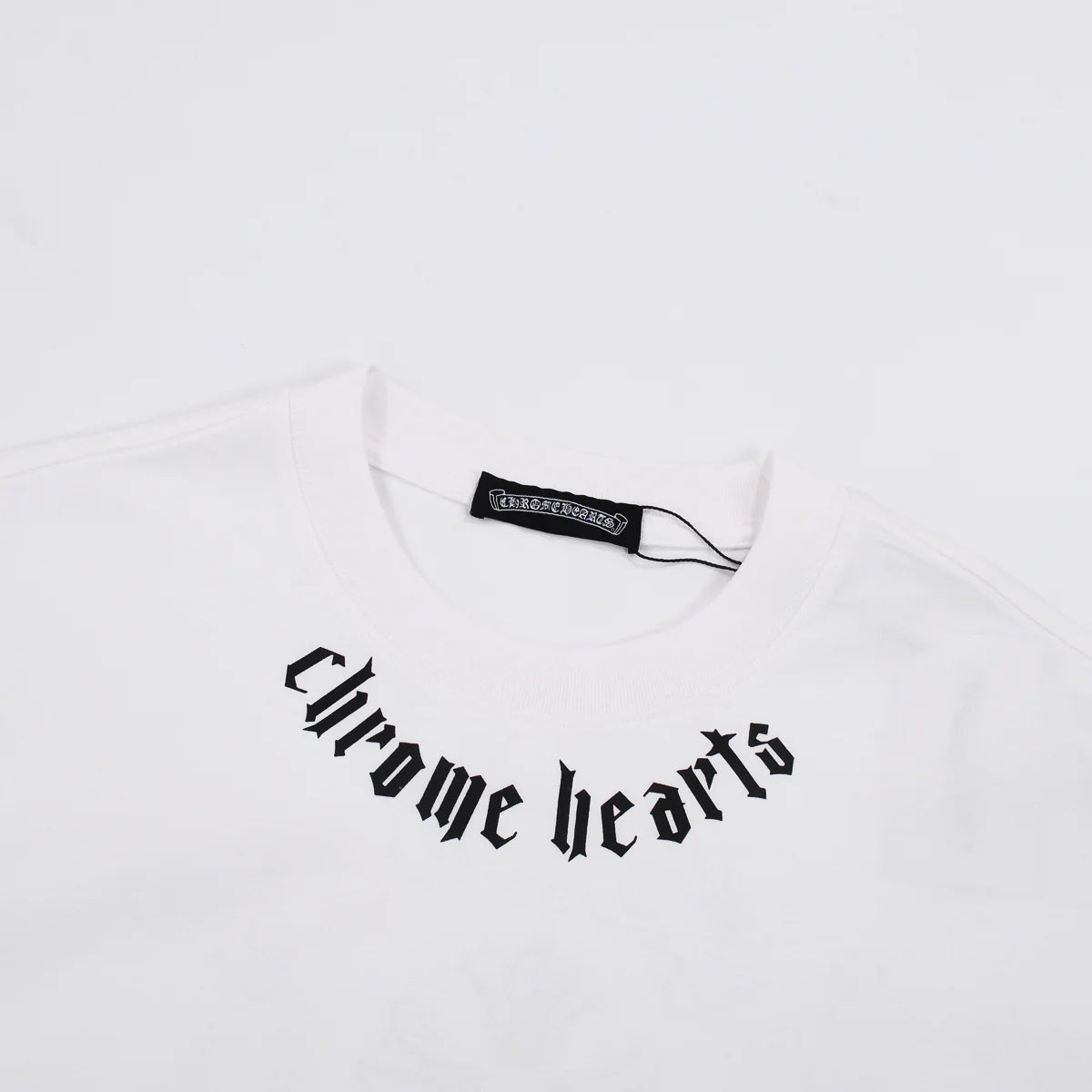T-SHIRT BLANC À COL AVEC LOGO CHROME HEARTS