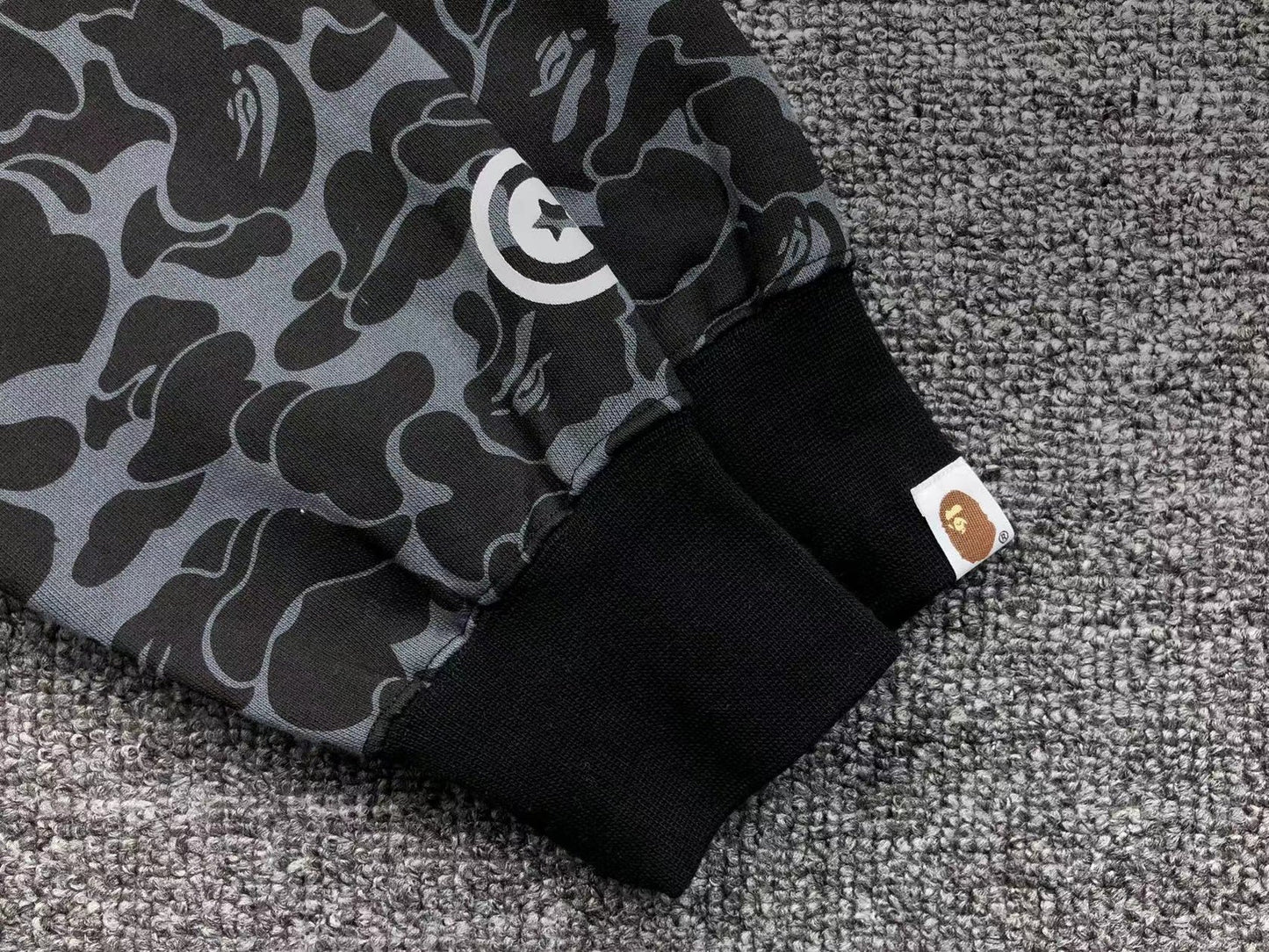 Sweat à capuche entièrement zippé BAPE x DOVER STREET MARKET SPECIAL CAMO SHARK NOIR