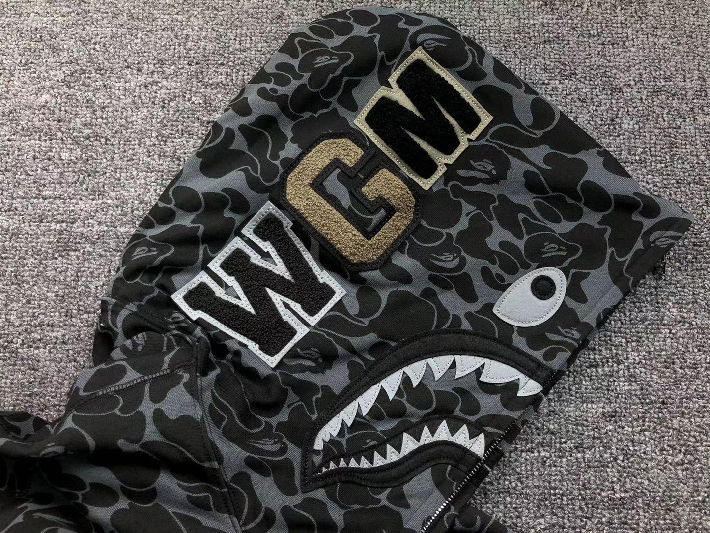 Sweat à capuche entièrement zippé BAPE x DOVER STREET MARKET SPECIAL CAMO SHARK NOIR