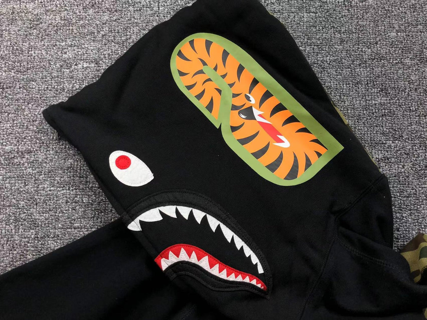 Sweat à capuche entièrement zippé BAPE GREEN CAMO noir