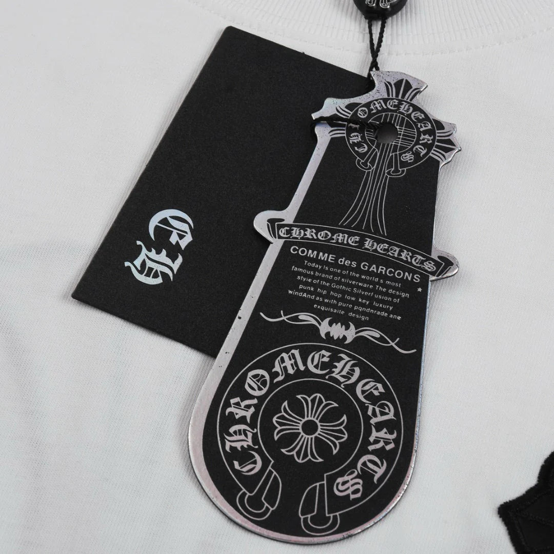 T-SHIRT CHROME HEARTS CROIX NOIRE BLANC