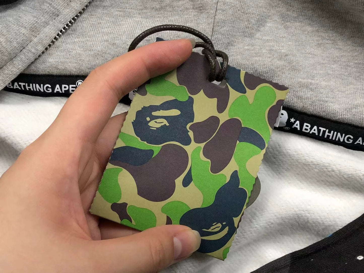 Sweat à capuche zippé BAPE SPACE CAMO DOUBLE SHARK NOIR