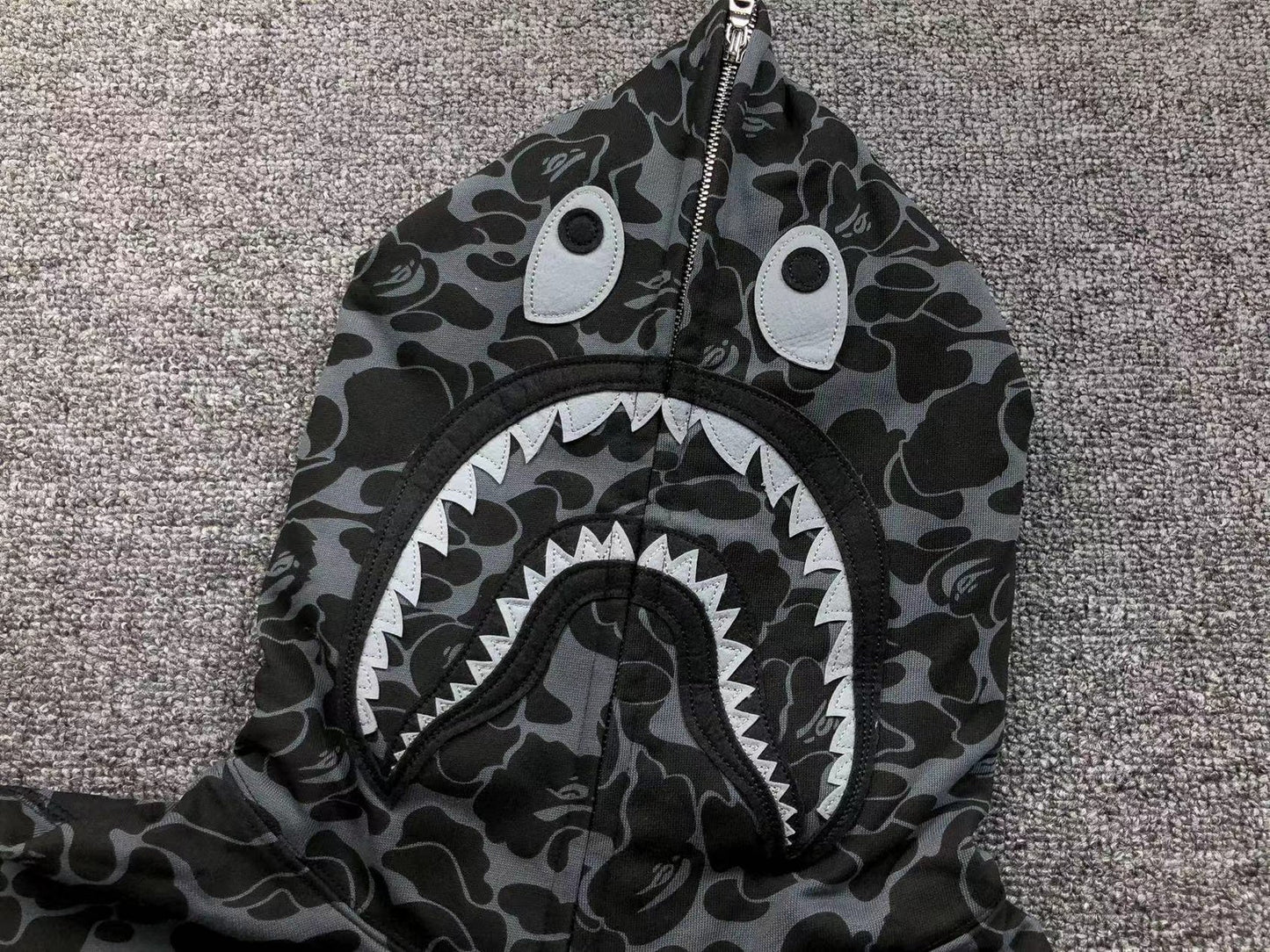 Sweat à capuche entièrement zippé BAPE x DOVER STREET MARKET SPECIAL CAMO SHARK NOIR