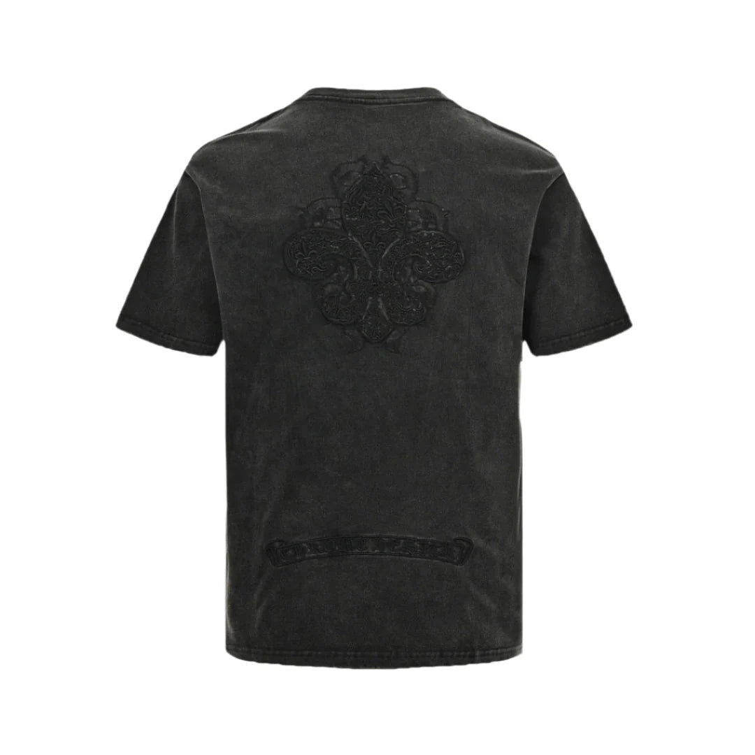 T-SHIRT DÉLAVÉ VINTAGE CHROME HEARTS GRIS FONCÉ