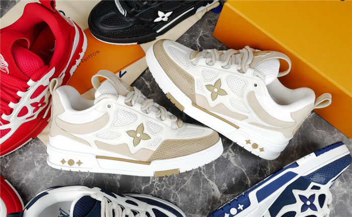 LOUIS VUITTON SKATE SNEAKER BEIGE WHITE