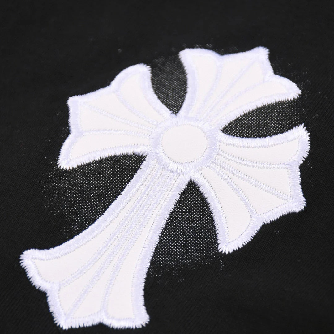 T-SHIRT NOIR CROIX BLANCHE CHROME HEARTS