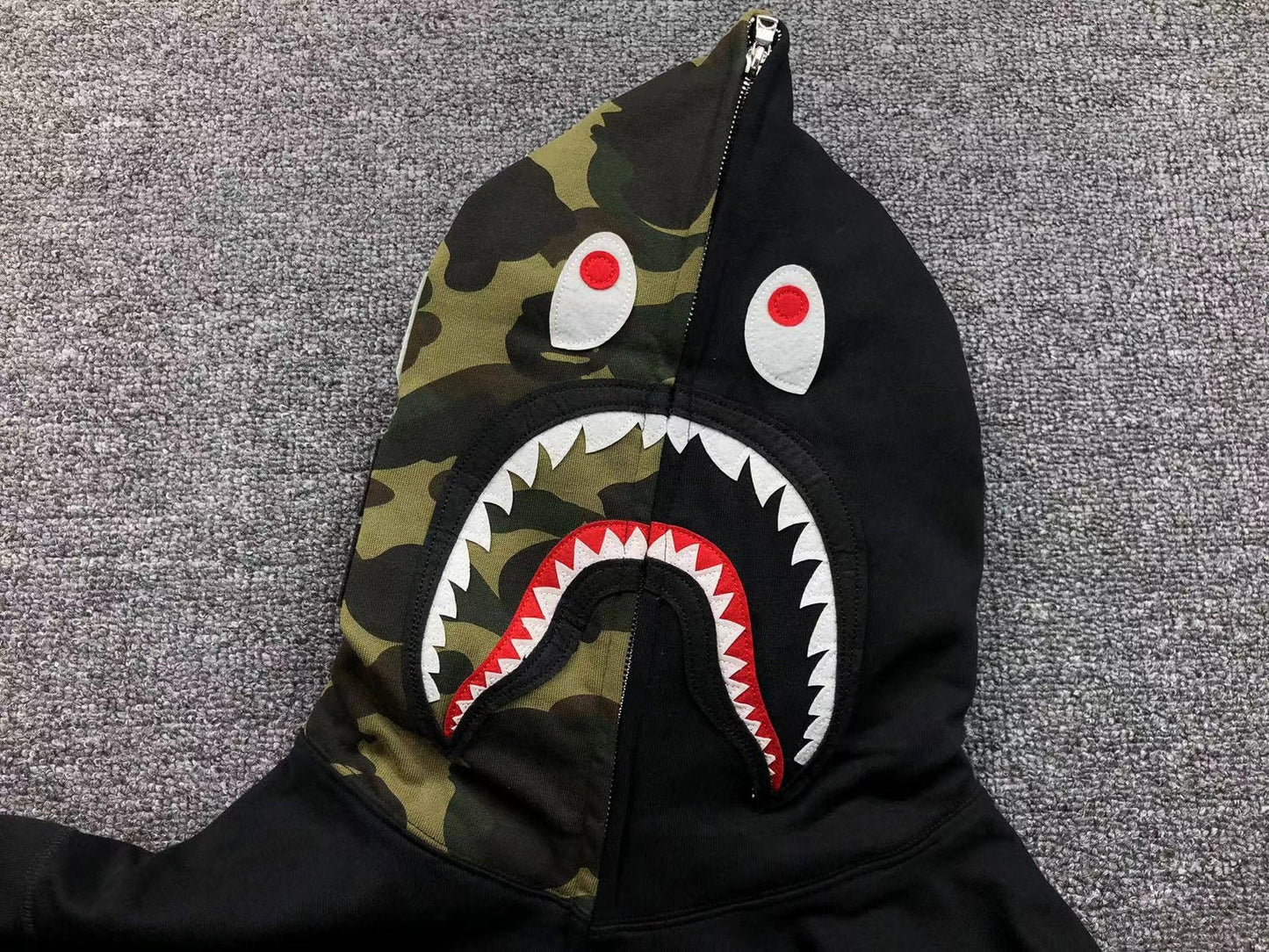 Sweat à capuche entièrement zippé BAPE Shark noir