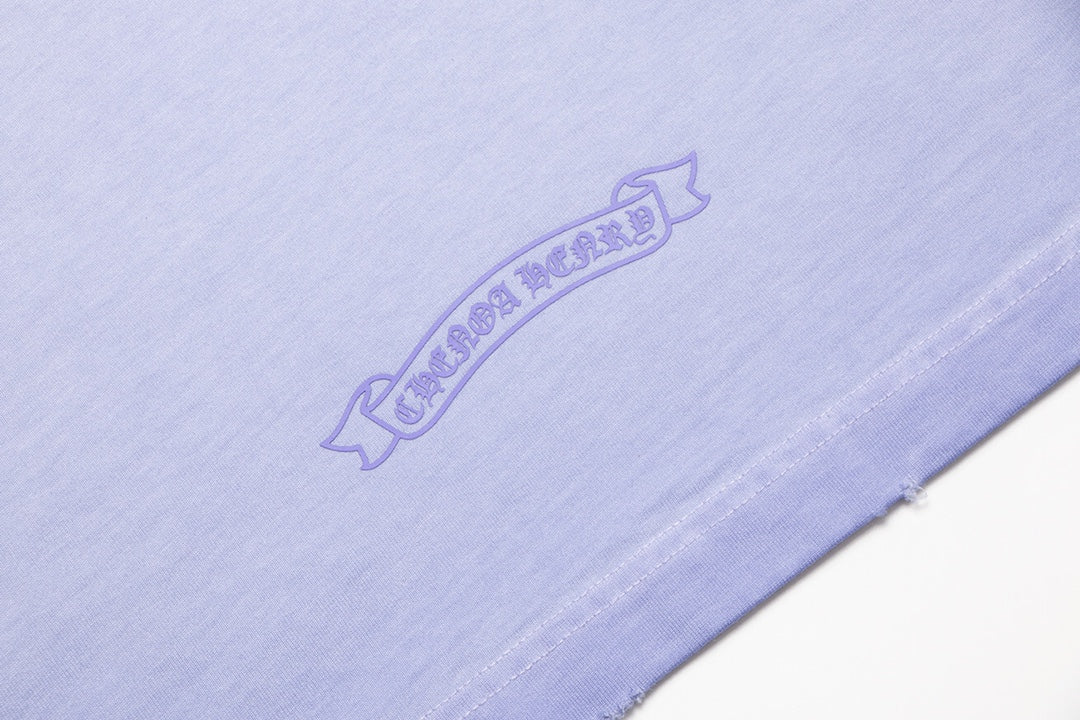 T-SHIRT AVEC LOGO FER À CHEVAL CHROME HEARTS BLEU CLAIR DÉLAVÉ