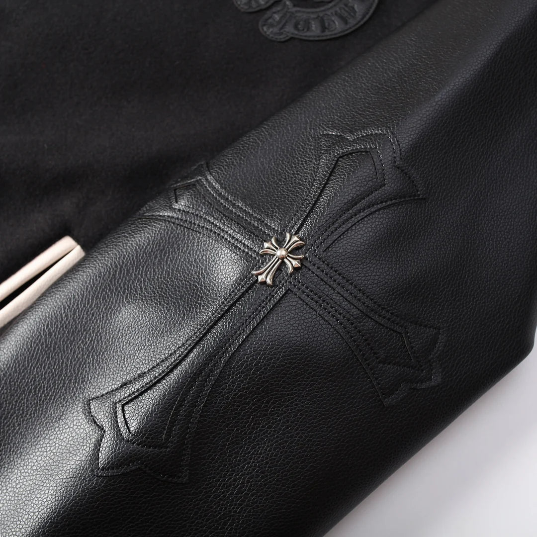 Veste universitaire noire avec logo fer à cheval Chrome Hearts