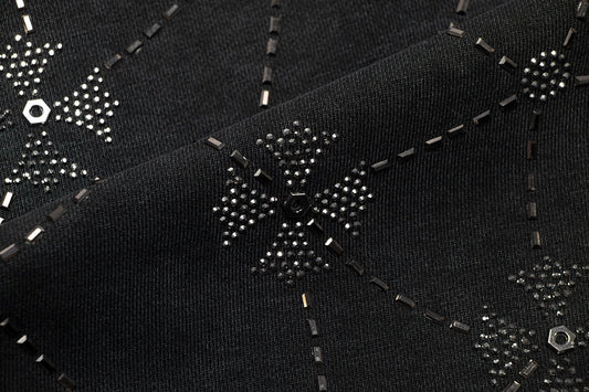 Sweat-shirt en réseau de strass CHROME HEARTS noir délavé