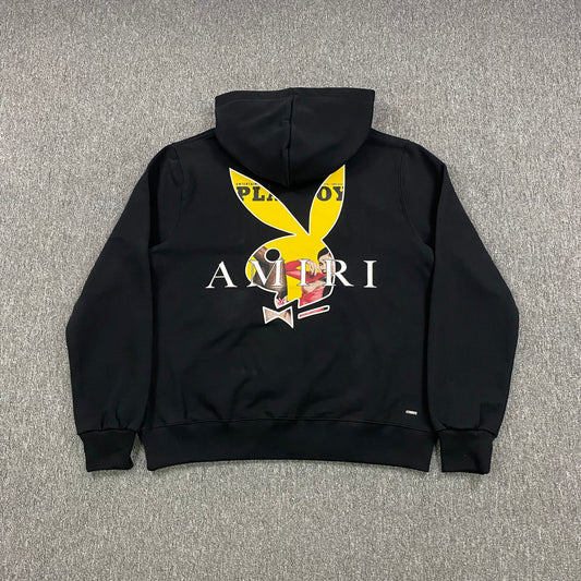 Sweat à capuche AMIRI PLAYBOY noir et jaune