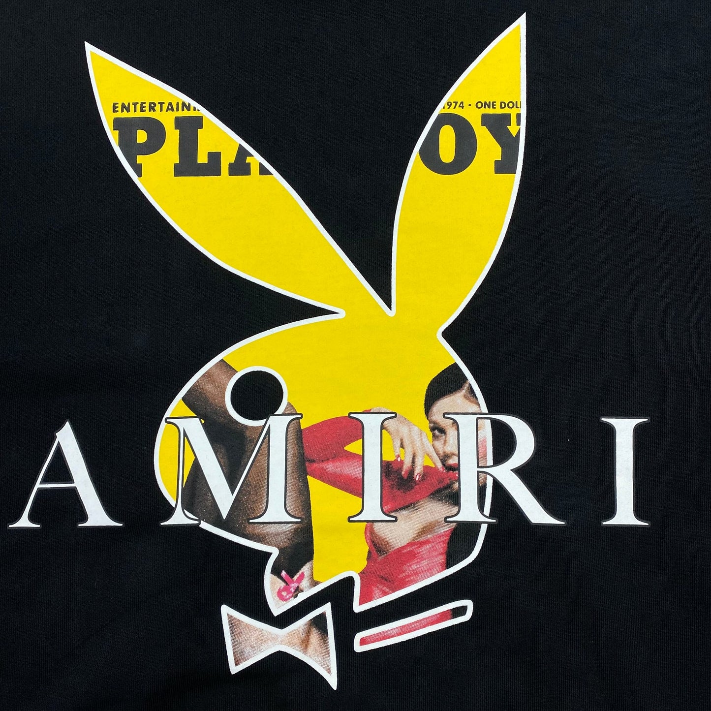 Sweat à capuche AMIRI PLAYBOY noir et jaune