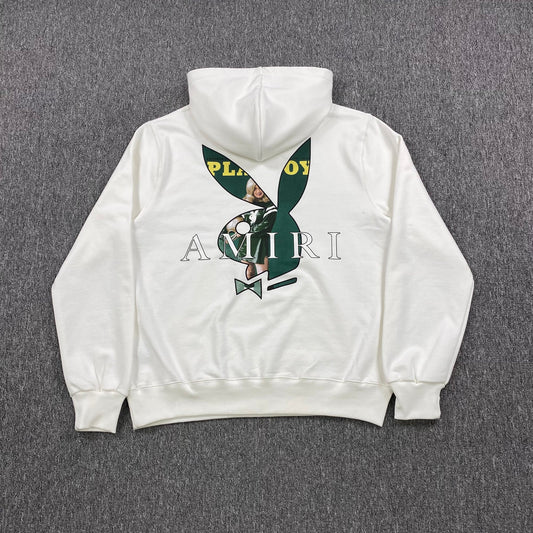 Sweat à capuche AMIRI PLAYBOY blanc et vert