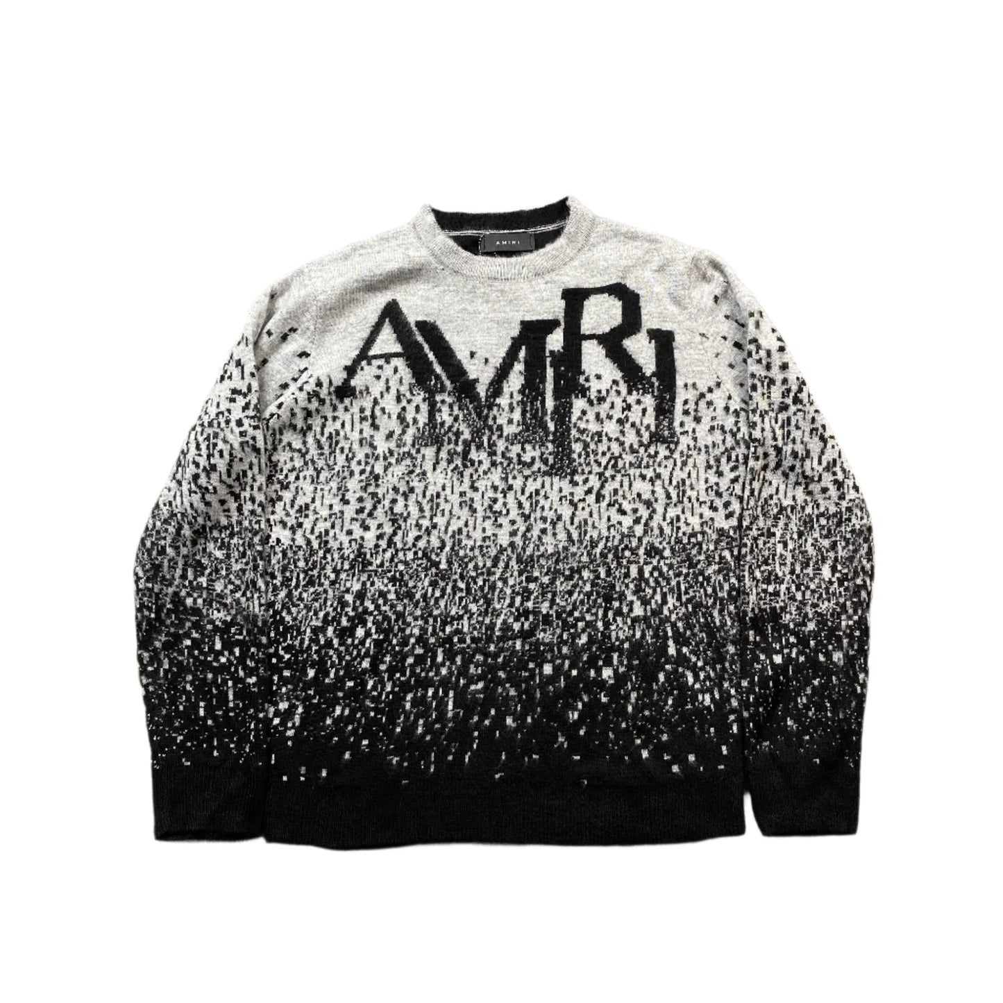 PULL AMIRI COL ROND DÉGRADÉ GRIS
