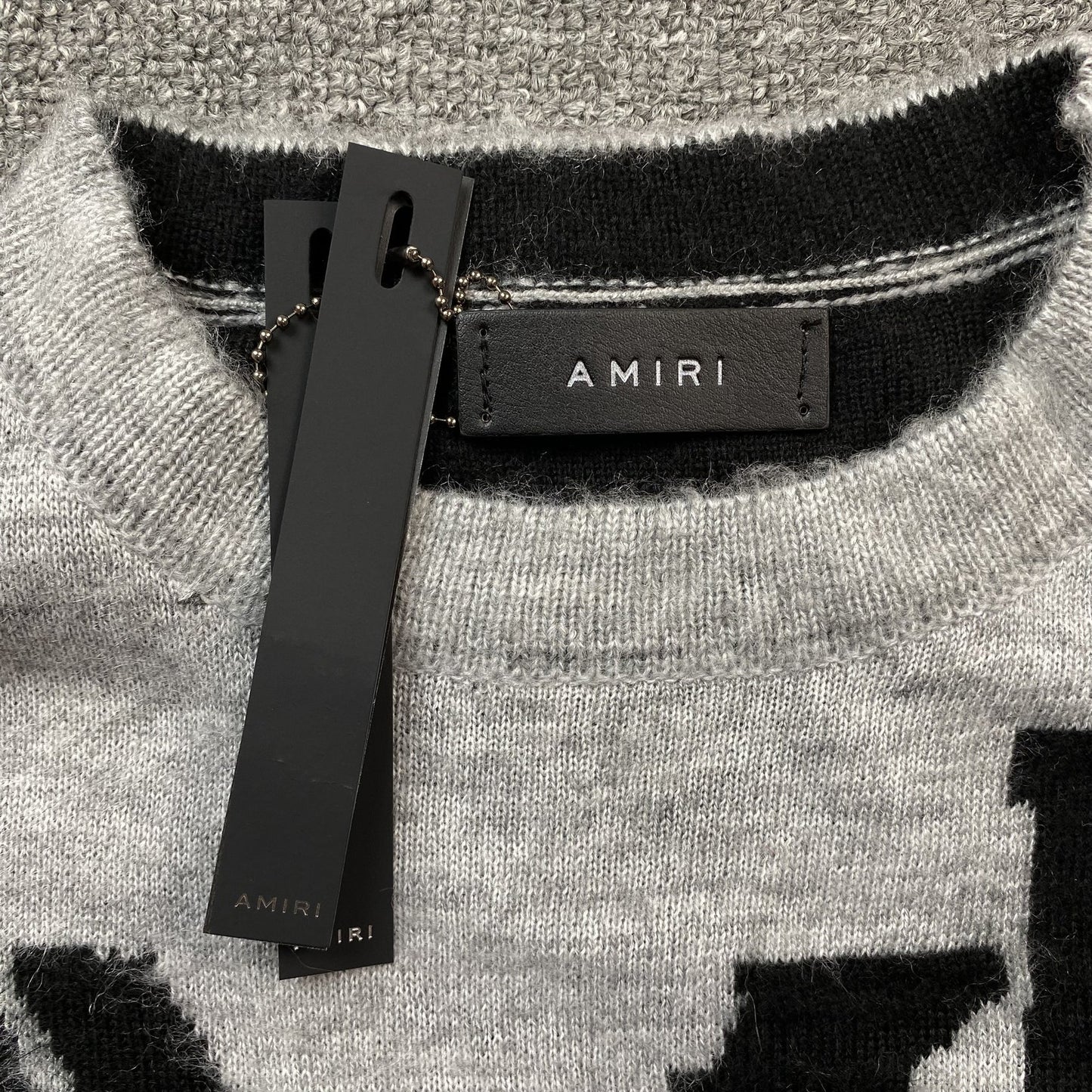 PULL AMIRI COL ROND DÉGRADÉ GRIS