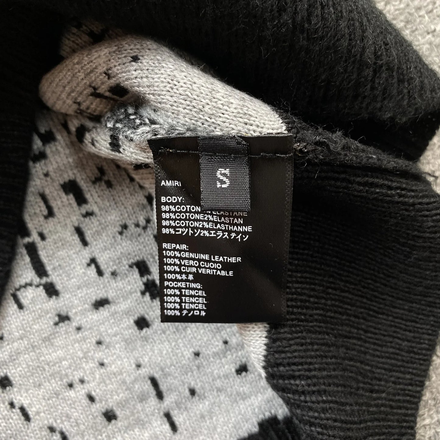 PULL AMIRI COL ROND DÉGRADÉ GRIS