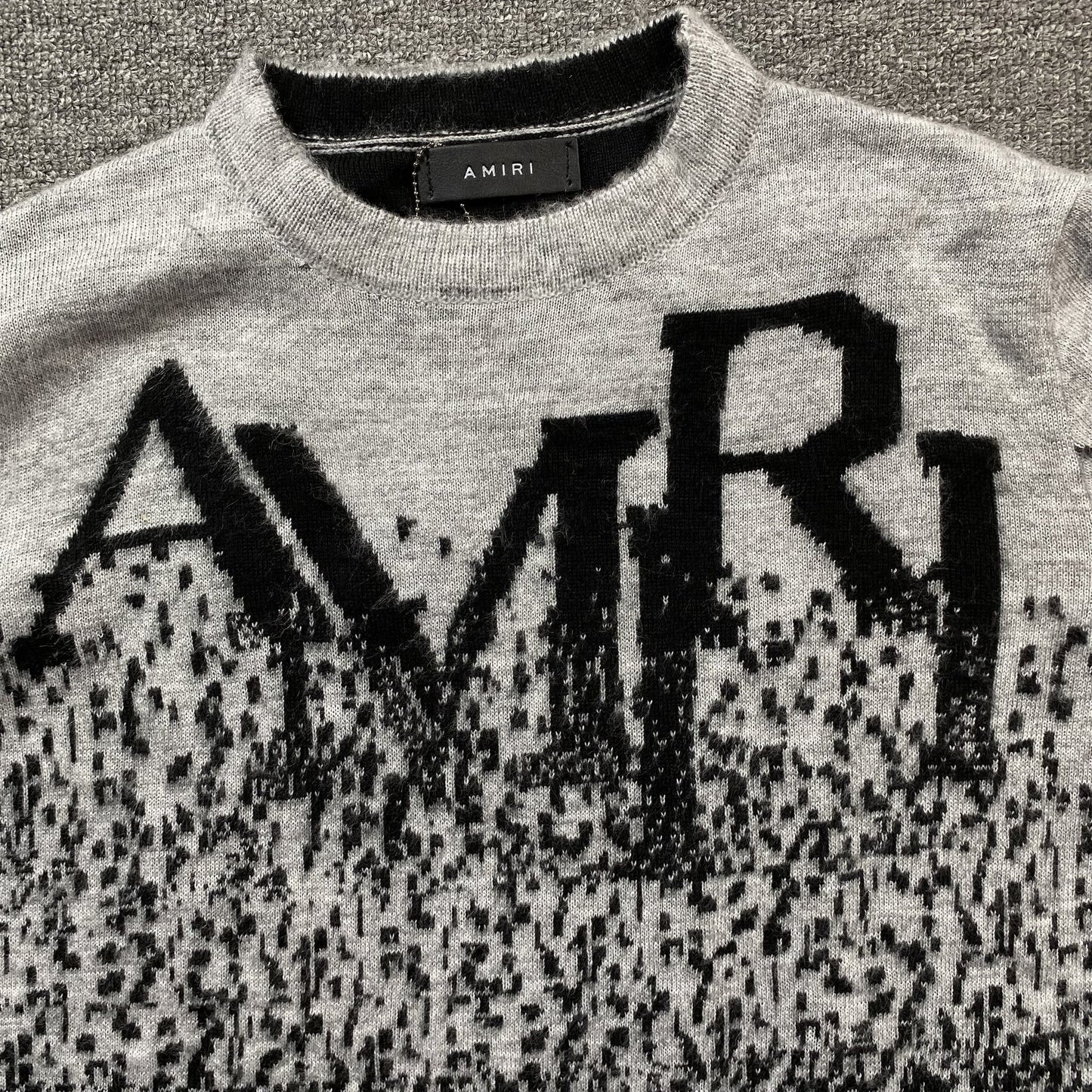 PULL AMIRI COL ROND DÉGRADÉ GRIS