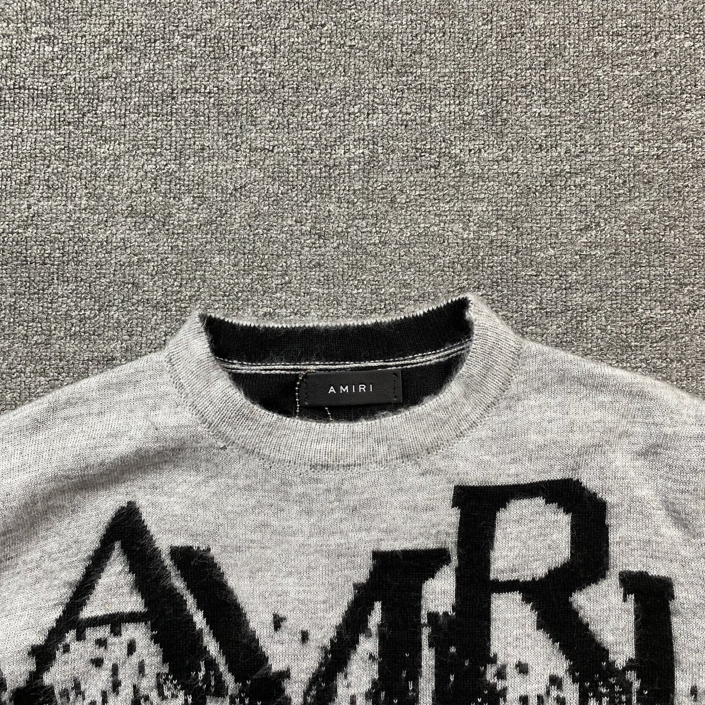 PULL AMIRI COL ROND DÉGRADÉ GRIS