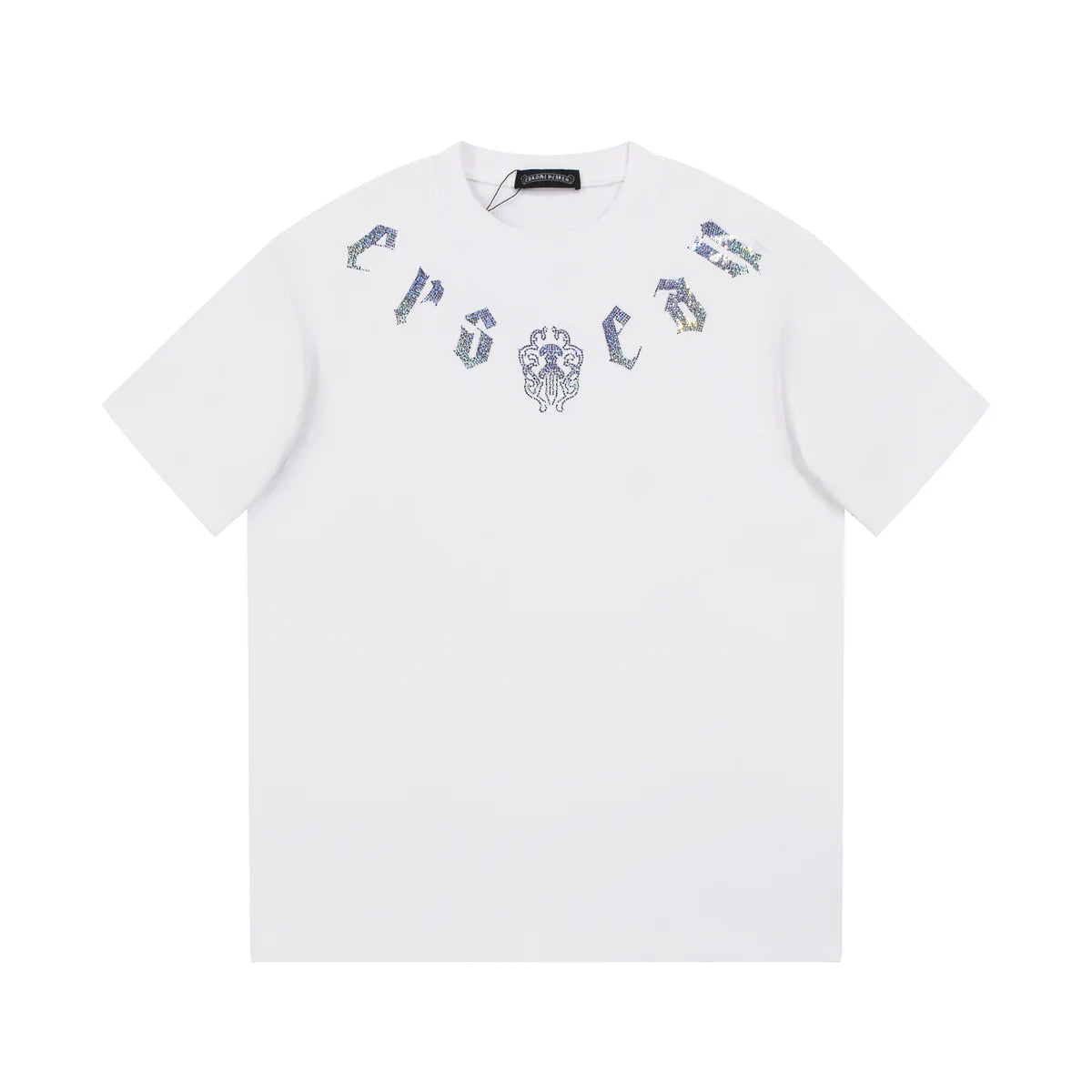 T-SHIRT GRAPHIQUE À PAILLETTES CHROME HEARTS BLANC