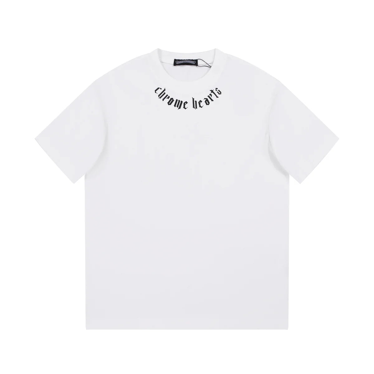 T-SHIRT BLANC À COL AVEC LOGO CHROME HEARTS