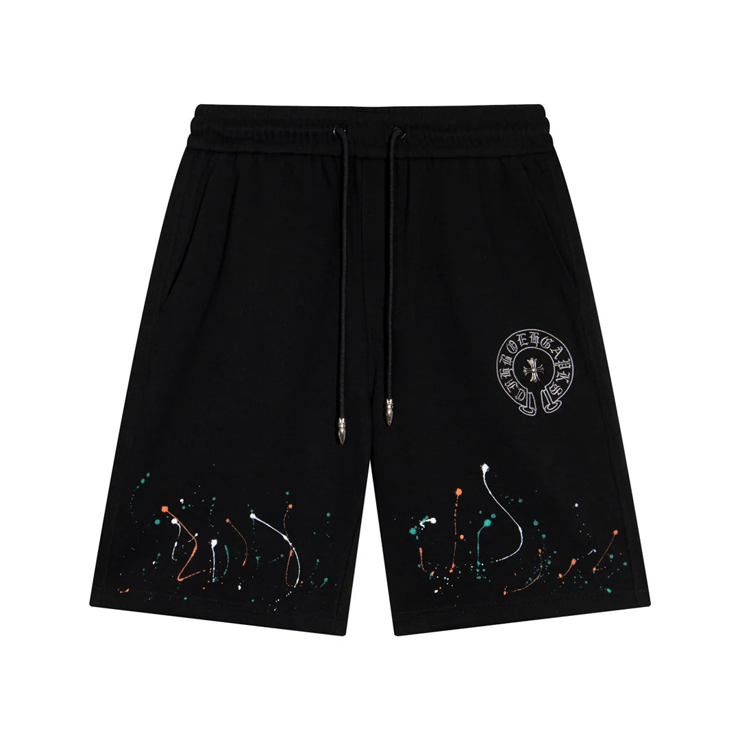 SHORT CHROME HEARTS PAINT DRIP NOIR