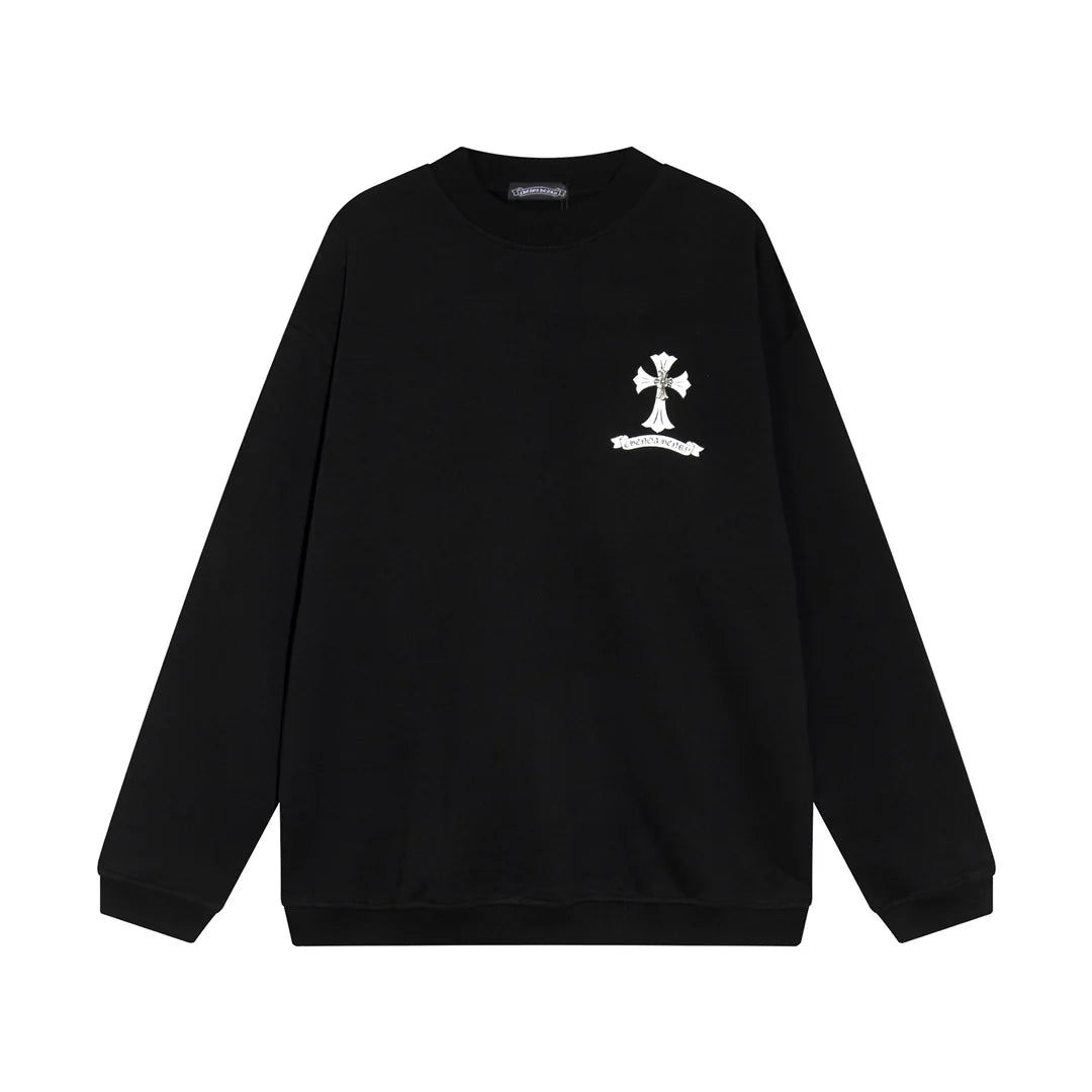 SWEAT-SHIRT NOIR CHROME HEARTS CROIX BLANCHE